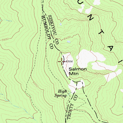 Topographic Map of Salmon Mountain, CA