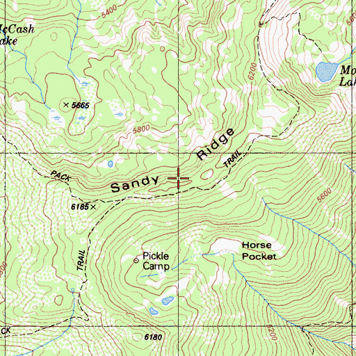 Topographic Map of Sandy Ridge, CA
