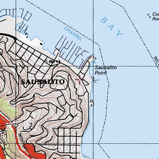 Topographic Map of Sausalito Point, CA