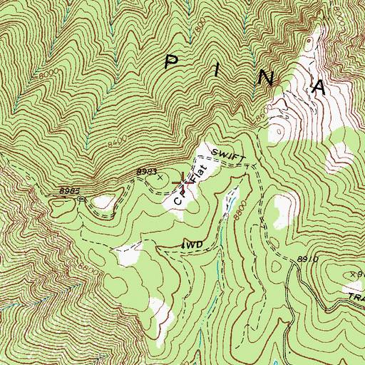 Topographic Map of C P Flat, AZ