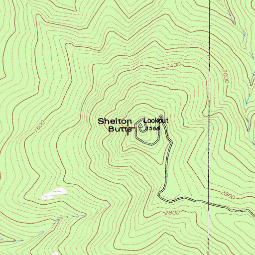 Topographic Map of Shelton Butte, CA