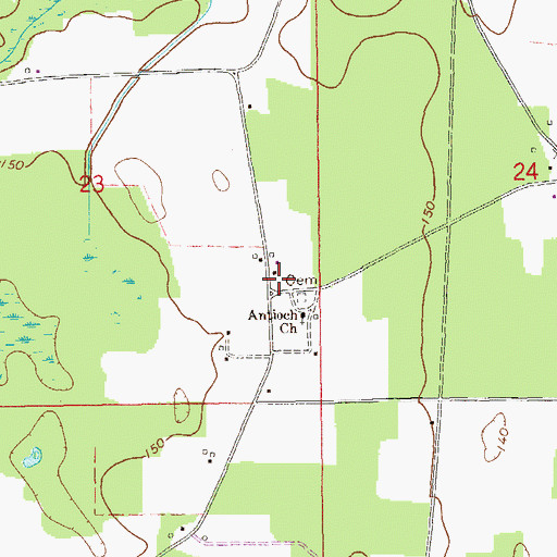 Topographic Map of Lucy Volunteer Fire Department, AL