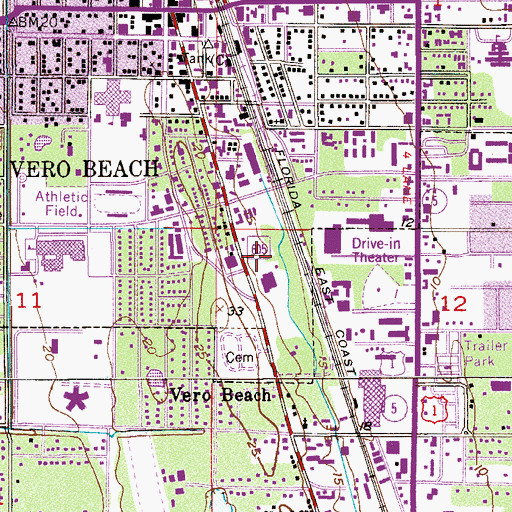 Topographic Map of Indian River County Fire Rescue Station 1, FL
