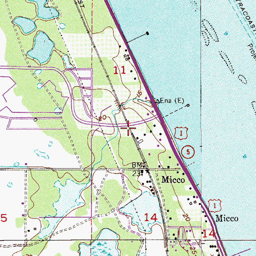 Topographic Map of Brevard County Fire Rescue Station 86, FL
