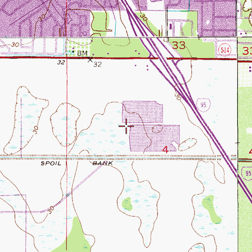 Topographic Map of Palm Bay Fire Department Station 5, FL