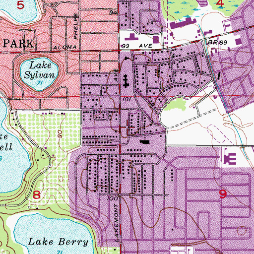Topographic Map of Winter Park Fire Department Station 62, FL