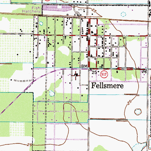 Topographic Map of Fellsmere Police Department, FL