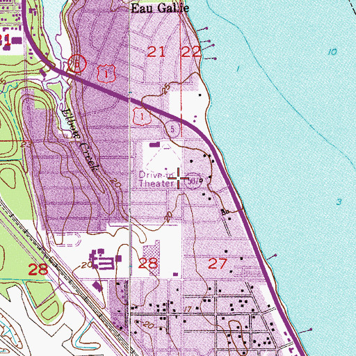 Topographic Map of Melbourne Police Department, FL