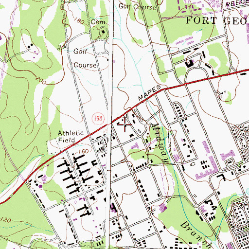 Topographic Map of Fort Meade Military Police Department, MD