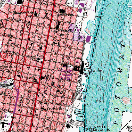 Topographic Map of Alexandria Fire Marshal's Office, VA