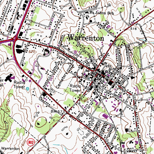 Topographic Map of Fauquier County Sheriff's Office, VA