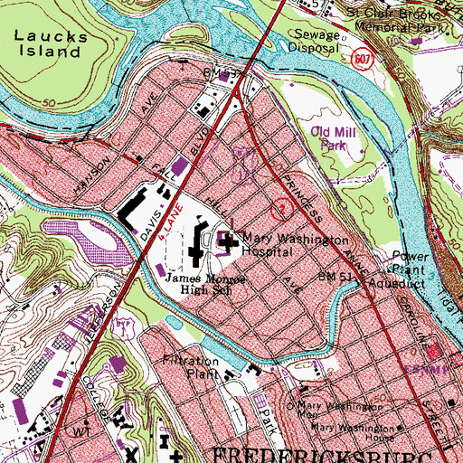 Topographic Map of Federal Bureau of Investigation - Fredericksburg Resident Agency, VA