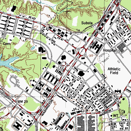 Topographic Map of Fort Eustis - Fort Story Police Department, VA