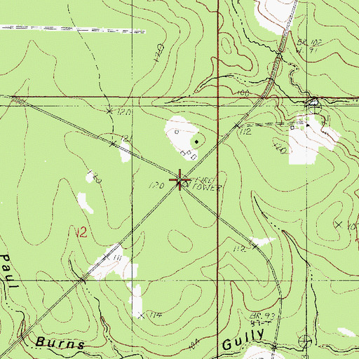 Topographic Map of Fields Fire Tower, LA