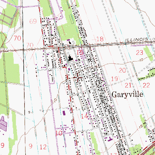 Topographic Map of Garyville Volunteer Fire Department Station 71, LA