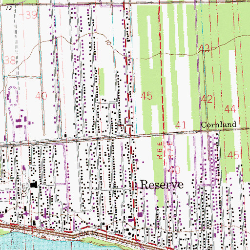 Topographic Map of Reserve Volunteer Fire Department Station 65, LA