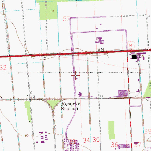 Topographic Map of Reserve Volunteer Fire Department Station 64, LA