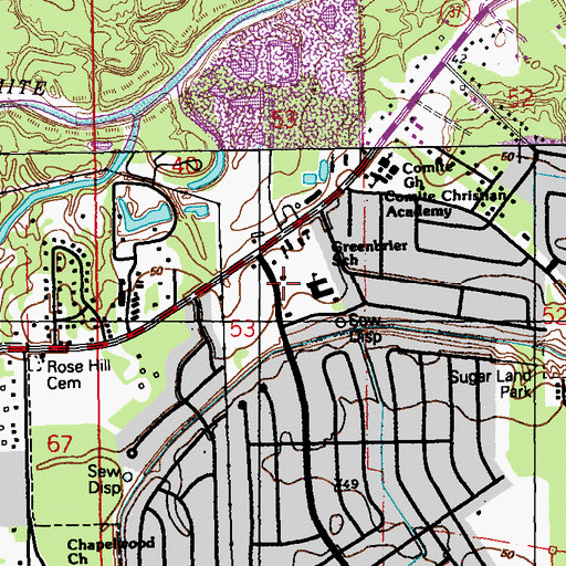 Topographic Map of Central Fire Department Station 32, LA