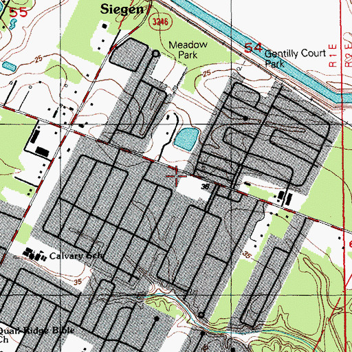 Topographic Map of Saint George Fire Department Station 61, LA