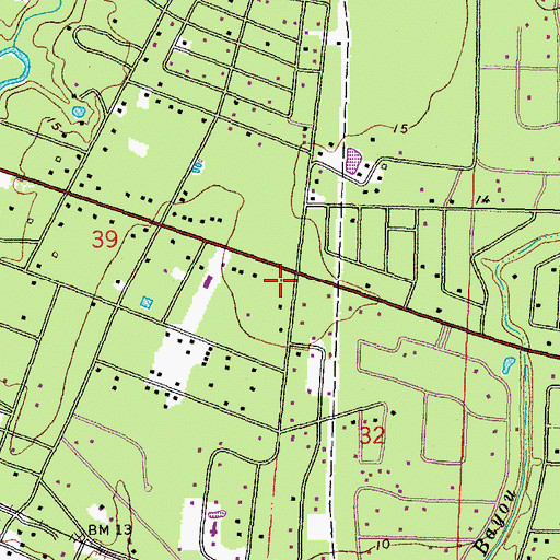 Topographic Map of Saint Tammany Parish Fire District 3 Station 32, LA
