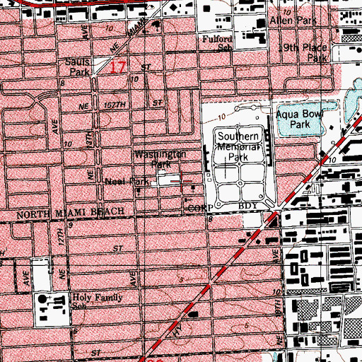 Topographic Map of North Miami Beach Police Department - Neighborhood Resource Center, FL