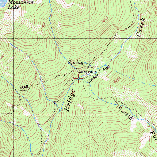 Topographic Map of Smith Fork, CA