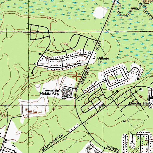 Topographic Map of Cedar Creek Elementary School, NJ