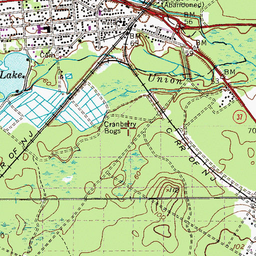 Topographic Map of Manchester Township High School, NJ
