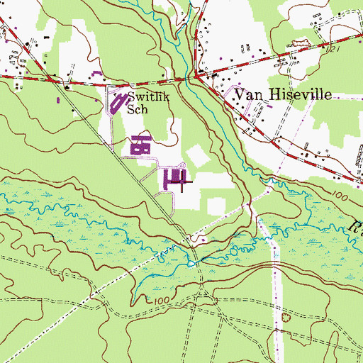 Topographic Map of Jackson Township Adult High School, NJ