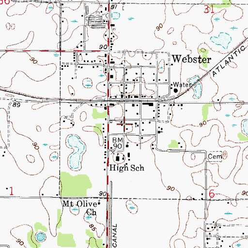Topographic Map of Webster Police Department, FL