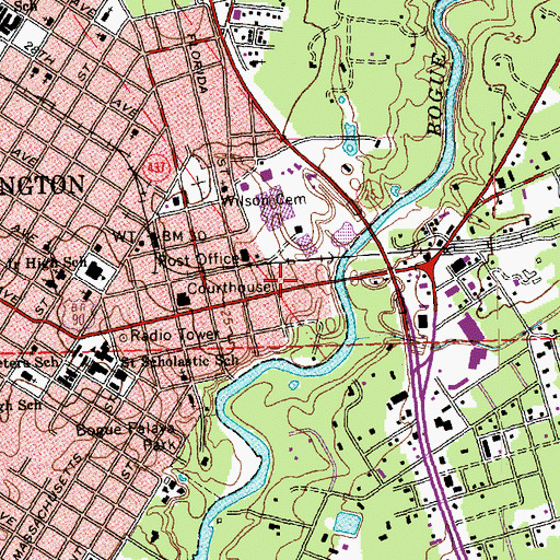 Topographic Map of Saint Tammany Parish Sheriff's Office, LA