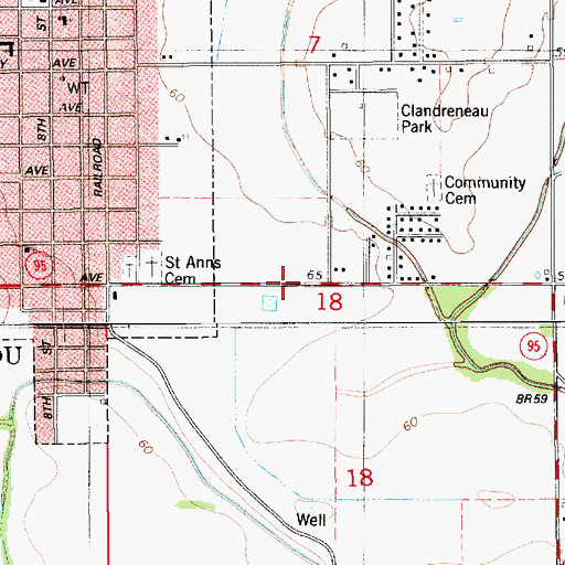 Topographic Map of Evangeline Parish Police Jury, LA