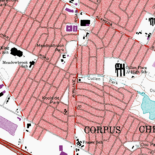 Topographic Map of Corpus Christi Fire Department Station 11, TX