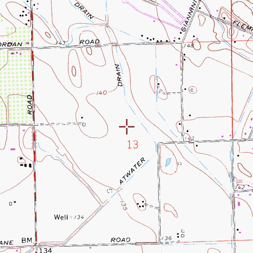 Topographic Map of Atwater Drain, CA