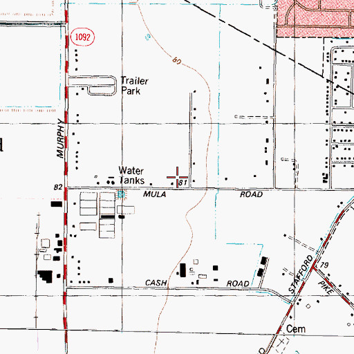 Topographic Map of Stafford Volunteer Fire Department Station 2, TX