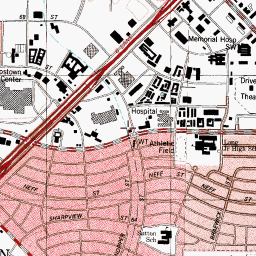 Topographic Map of Houston Fire Department / Emergency Medical Services Station 51, TX
