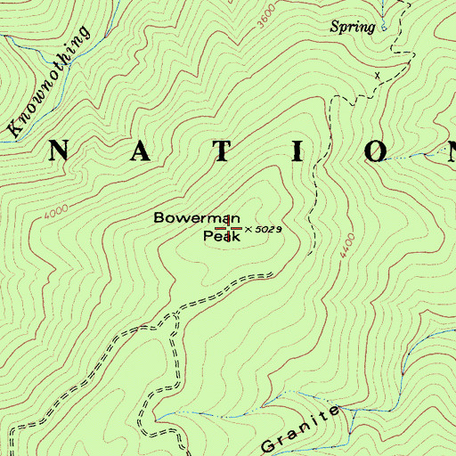 Topographic Map of Bowerman Peak, CA