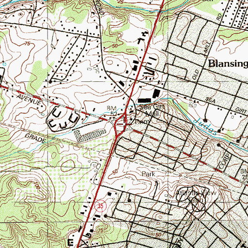 Topographic Map of Manasquan Circle, NJ
