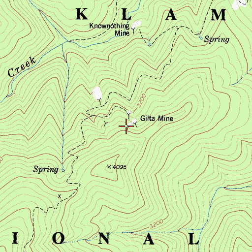 Topographic Map of Gilta Mine, CA