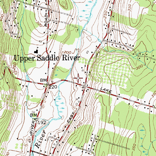 Topographic Map of Upper Saddle River Public Library, NJ