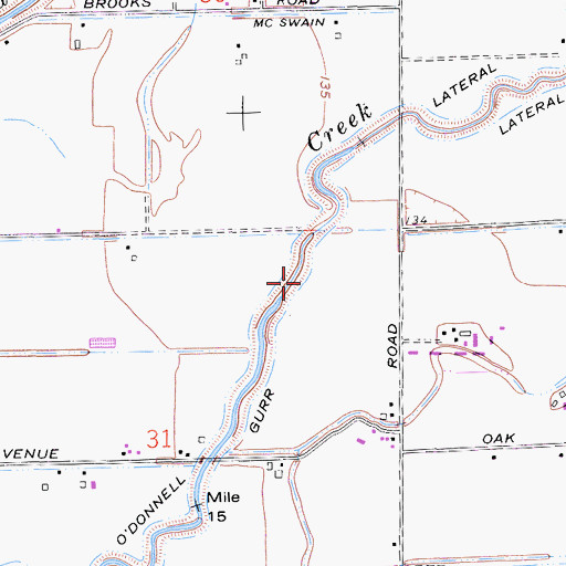 Topographic Map of Gurr Lateral, CA