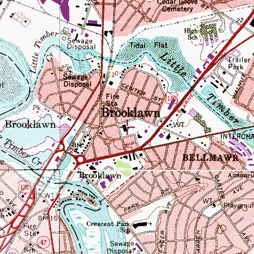 Topographic Map of Alice Costello Elementary School, NJ