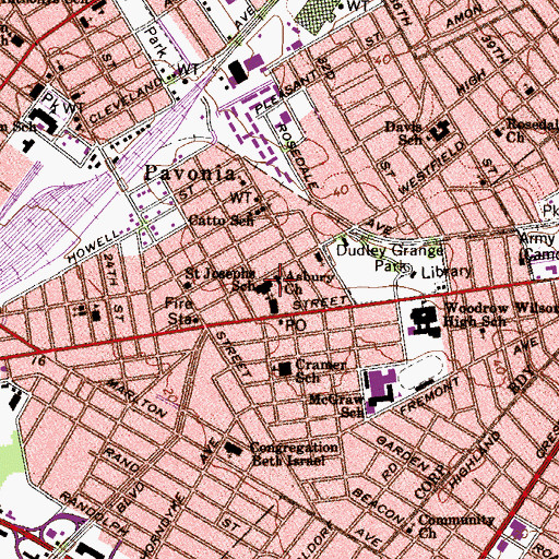 Topographic Map of Ashbury School, NJ