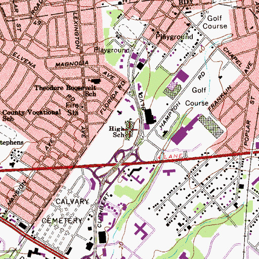 Topographic Map of Camden Catholic Elementary School, NJ