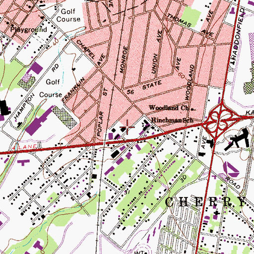 Topographic Map of Cherry Hill Fire Department Station 7, NJ
