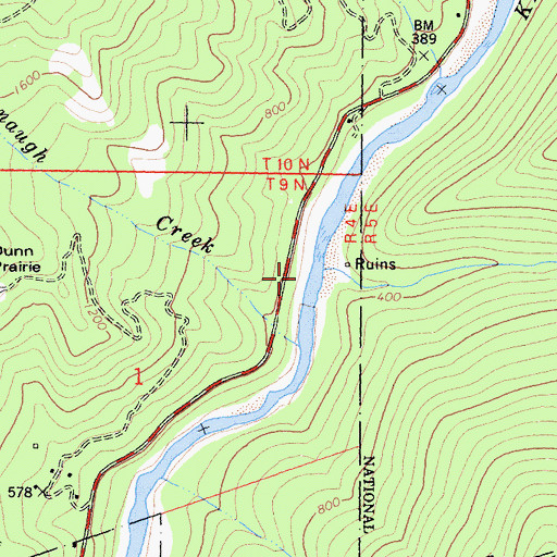 Topographic Map of Hopkins Creek, CA