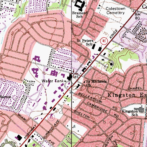Topographic Map of Ellisburg Post Office, NJ