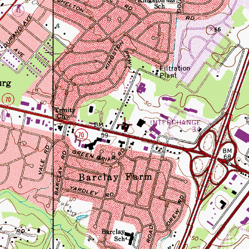 Topographic Map of Estelle Malberg Alternative School, NJ