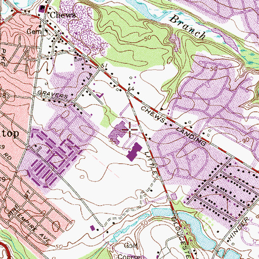 Topographic Map of Glen Landing Middle School, NJ