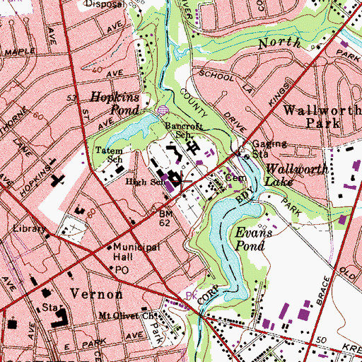 Topographic Map of Haddonfield Memorial High School, NJ